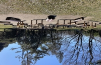野外炊事かまどの写真