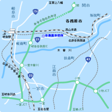 各務原市概略図